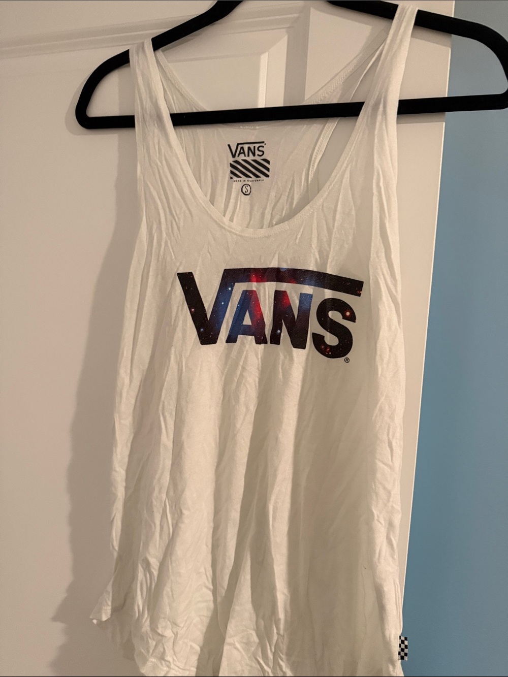Vans White Tank with Galaxy Print Logo